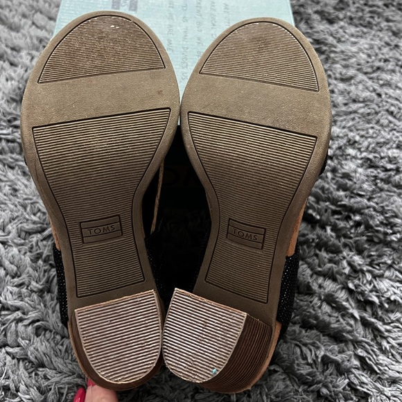 Toms Black Foil Woven Majorca Cutout Sandals - Picture 4 of 5